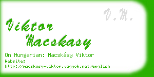 viktor macskasy business card