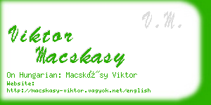 viktor macskasy business card